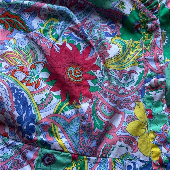 Talbots Floral Midi Button-Down Dress, ruffle detail, adjustable waist ties, 10 - Picture 8 of 8